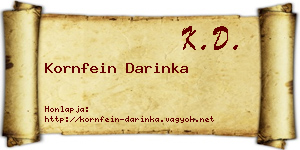 Kornfein Darinka névjegykártya